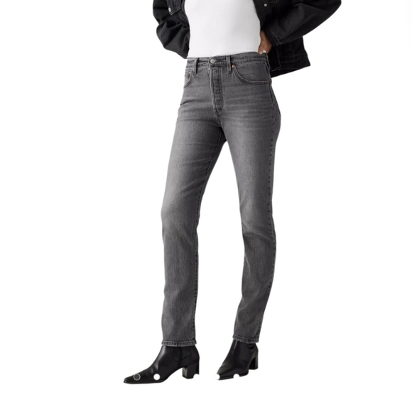 Levi's Stellar Stretch Mid Rise Boyfriend Relaxed Charcoal Grey Taper Jeans 32 - Picture 5 of 11